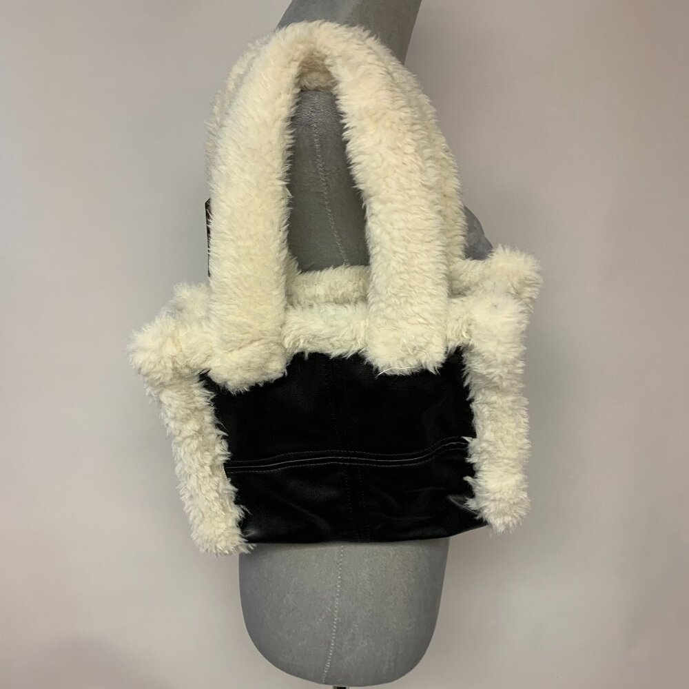 No Boundaries NWT Handbag Black Faux Leather & Fur Boho